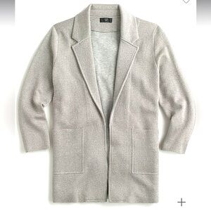 J crew 365 sparkly Sophie open front sweater blazer Sz M metallic sparkle silver